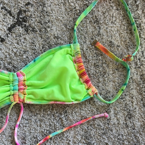 Colorful Tie-Dye Bikini Top with adjustable straps - Picture 8 of 9